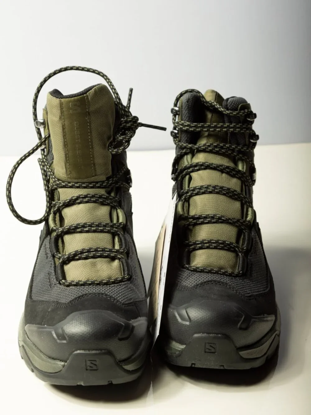 Salomon NWT Quest Element GTX Waterproof Hiking Boots Black Olive Men's US 7.5